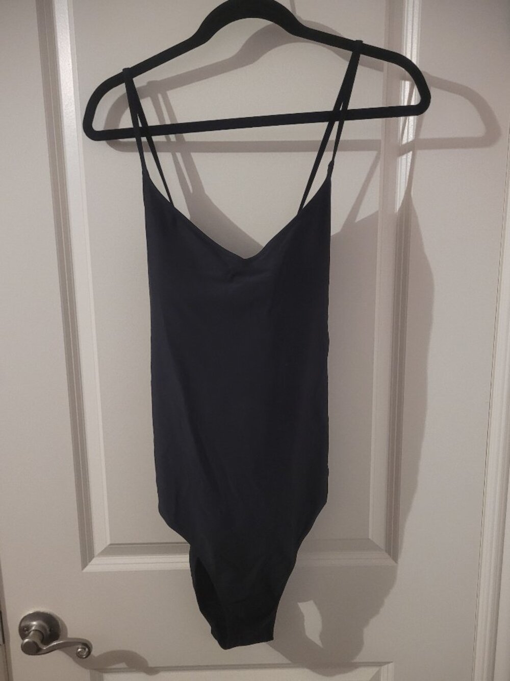 Black Aerie Strappy Lace Up Open Back 1 Piece Swimsuit - Picture 5 of 8